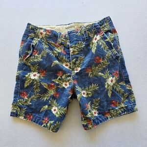 Abercrombie & Fitch Blue Floral Tropical Cargo Shorts